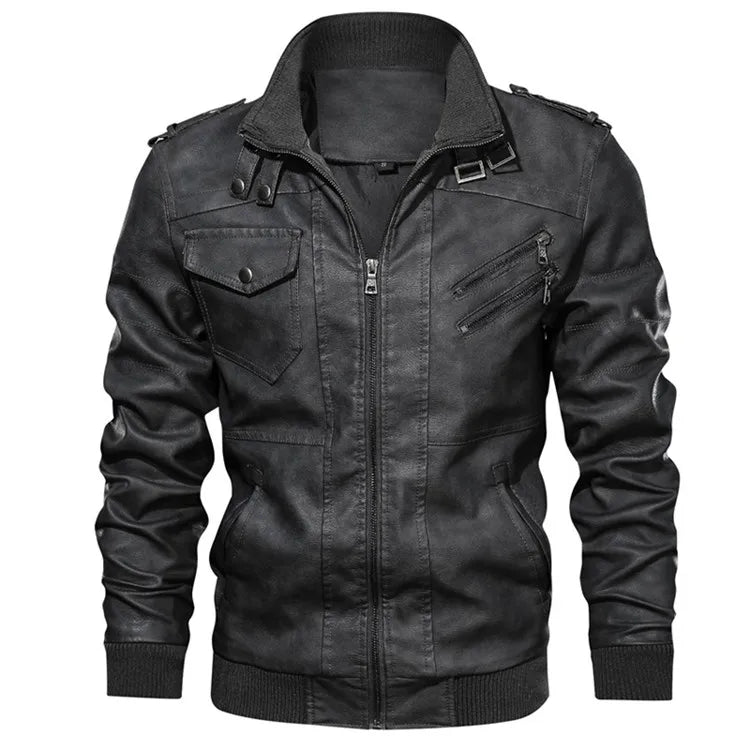 Kb novas jaquetas de couro masculino outono casual motocicleta jaqueta do plutônio motociclista casacos de couro roupas marca tamanho da ue sa722