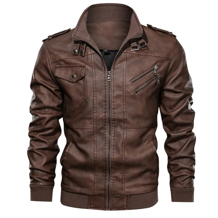 Kb novas jaquetas de couro masculino outono casual motocicleta jaqueta do plutônio motociclista casacos de couro roupas marca tamanho da ue sa722