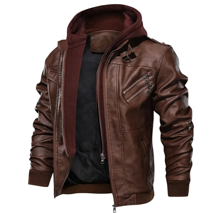Kb novas jaquetas de couro masculino outono casual motocicleta jaqueta do plutônio motociclista casacos de couro roupas marca tamanho da ue sa722
