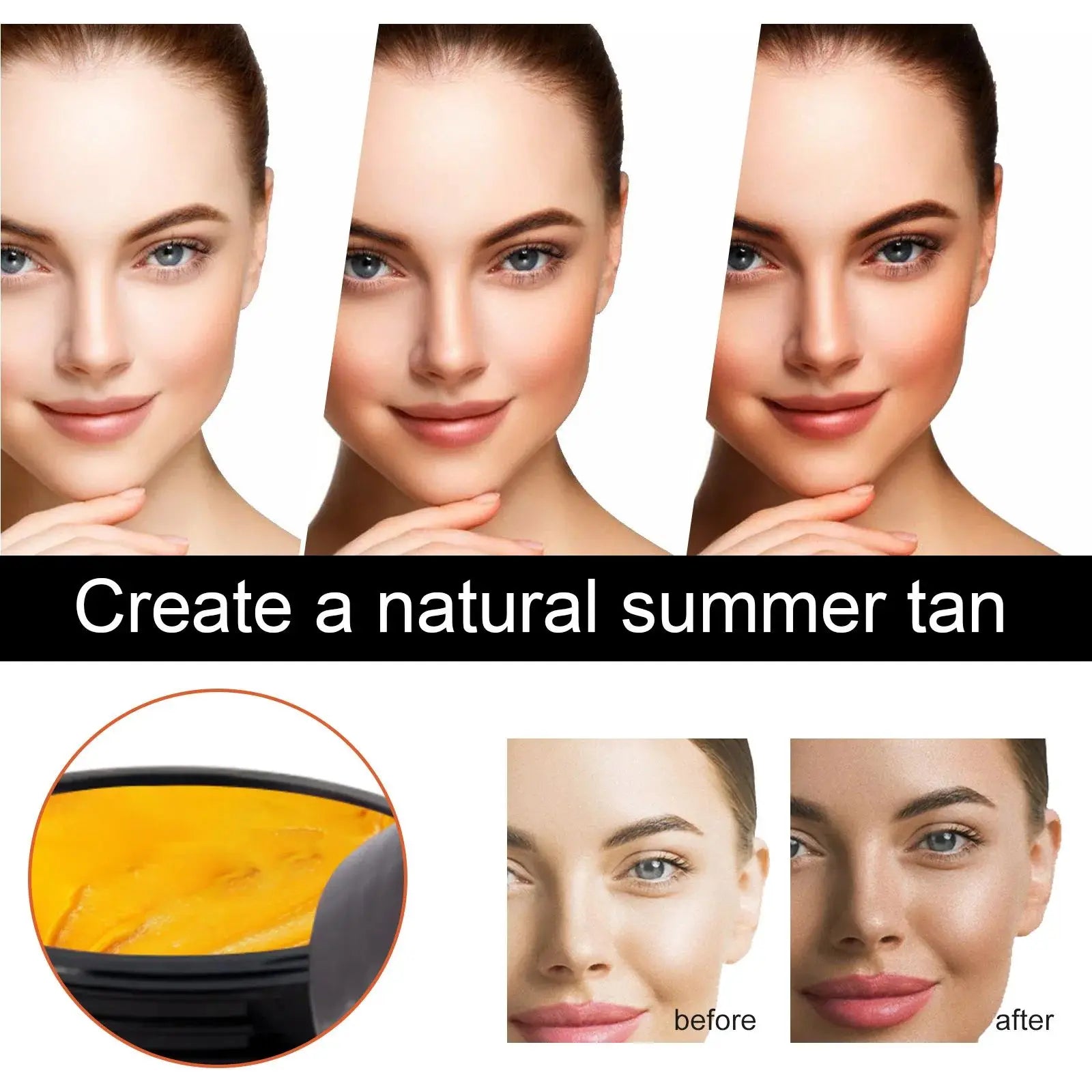 EELHOE-Creme bronzeador para rosto e corpo, bronzeador de longa duração, bronzeador de pele, protetor solar, nutritivo por radiação, loção autobronzeador natural