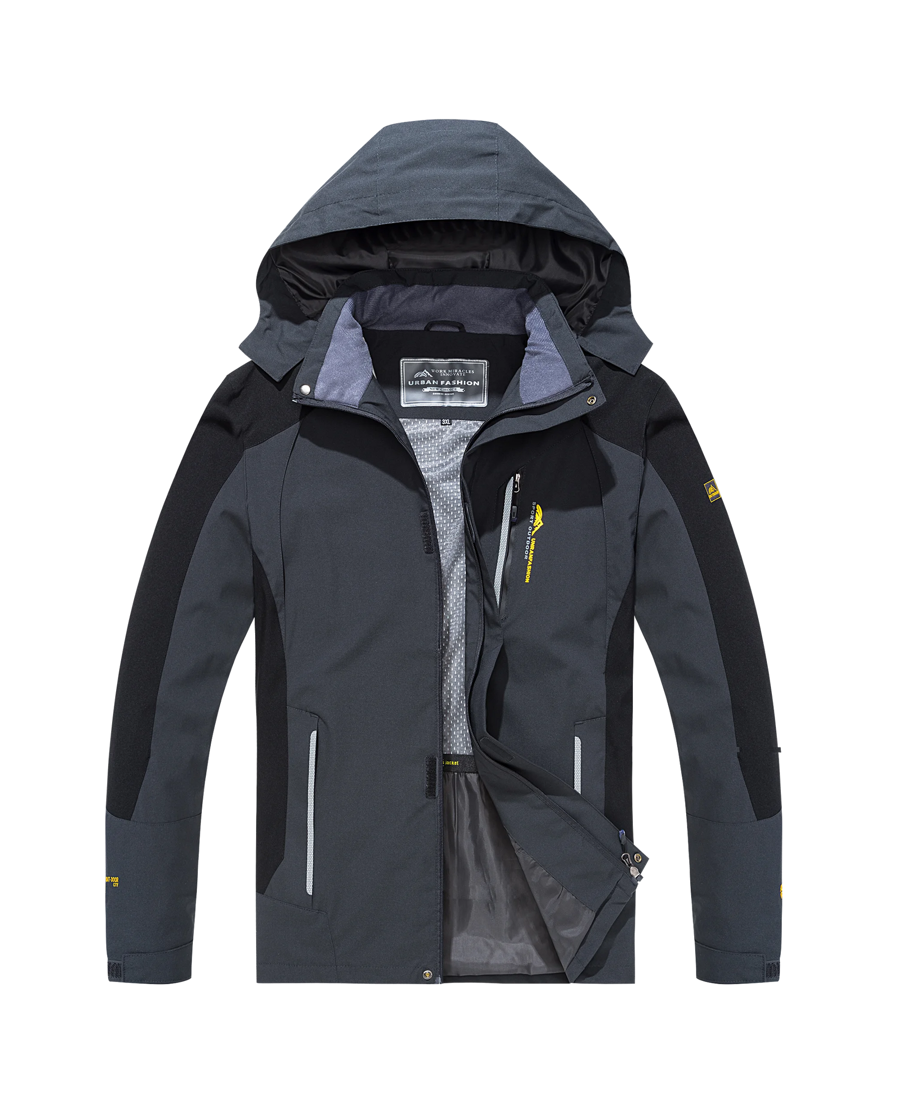 Jaqueta de caminhada impermeável masculina tamanho grande blusão à prova de vento acampamento caça correndo trekking casaco de pesca masculino ao ar livre
