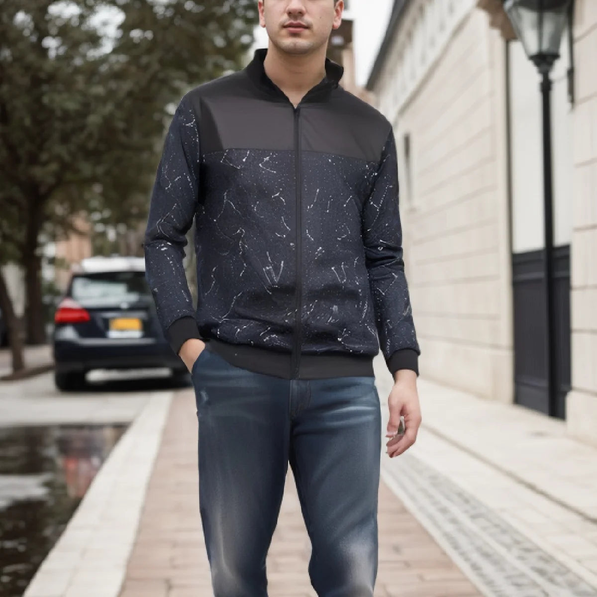 2024 primavera e outono nova gola de beisebol curto solto cor sólida jaqueta masculina negócios casual casaco fino tendência