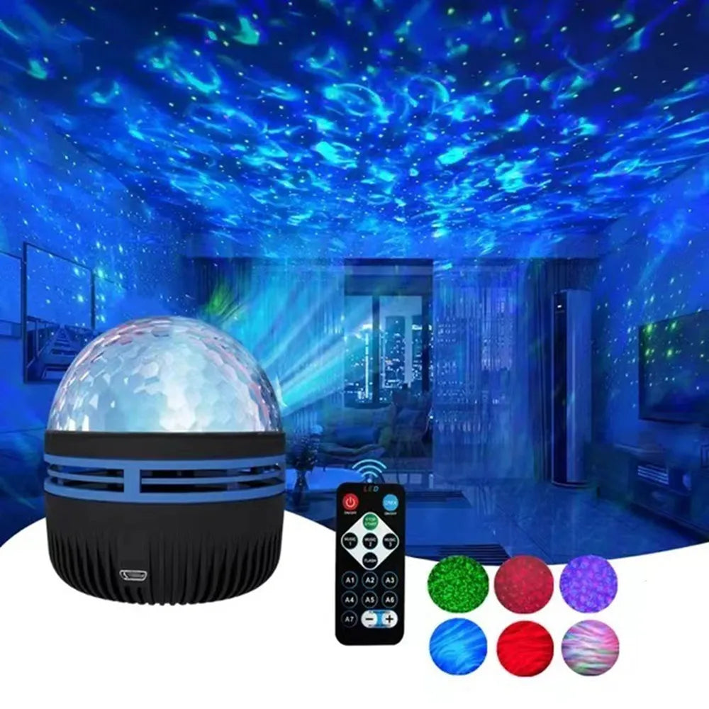 Usb led night light céu estrelado lâmpada do projetor aurora dc 5v rgb controle remoto iluminação rotativa para casa festa decoração do quarto