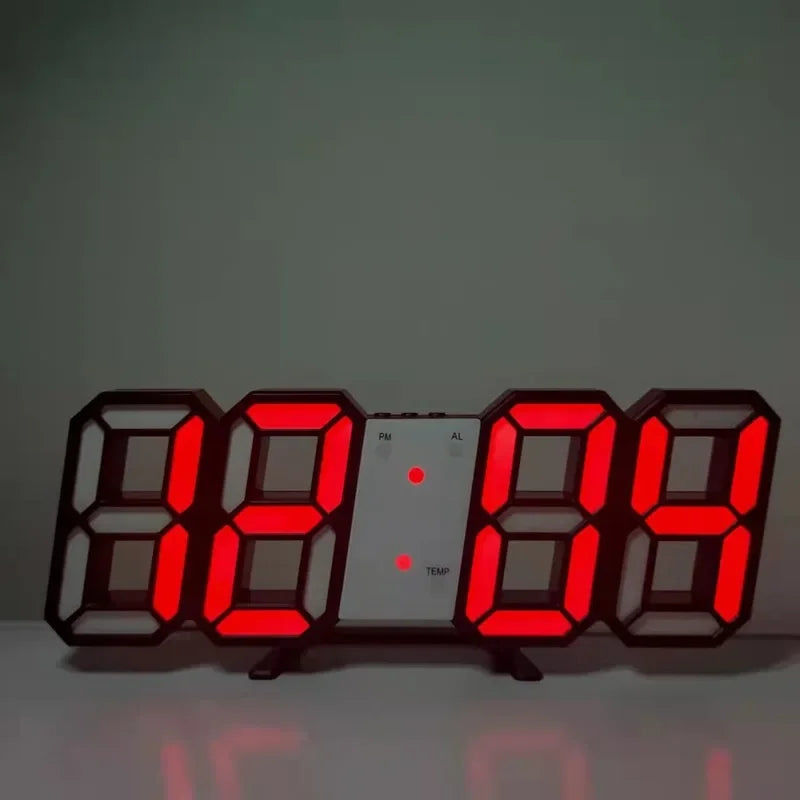 Relógio de parede digital com alarme eletrônico, Relógios de mesa Decoração para casa moderna, Decoração do quarto, Interior LED Relógios de mesa