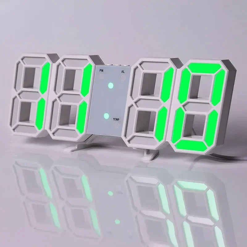 Relógio de parede digital com alarme eletrônico, Relógios de mesa Decoração para casa moderna, Decoração do quarto, Interior LED Relógios de mesa