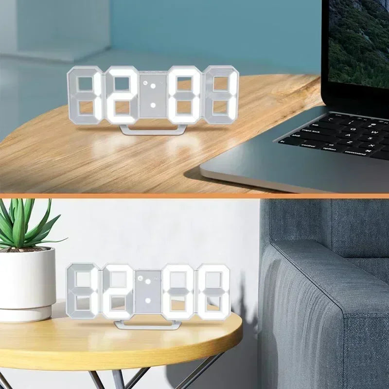 Relógio de parede digital com alarme eletrônico, Relógios de mesa Decoração para casa moderna, Decoração do quarto, Interior LED Relógios de mesa