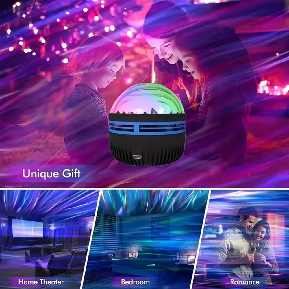 Usb led night light céu estrelado lâmpada do projetor aurora dc 5v rgb controle remoto iluminação rotativa para casa festa decoração do quarto