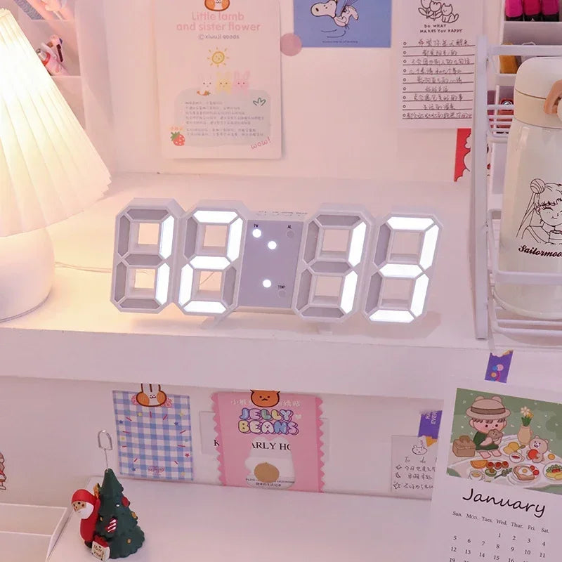 Relógio de parede digital com alarme eletrônico, Relógios de mesa Decoração para casa moderna, Decoração do quarto, Interior LED Relógios de mesa