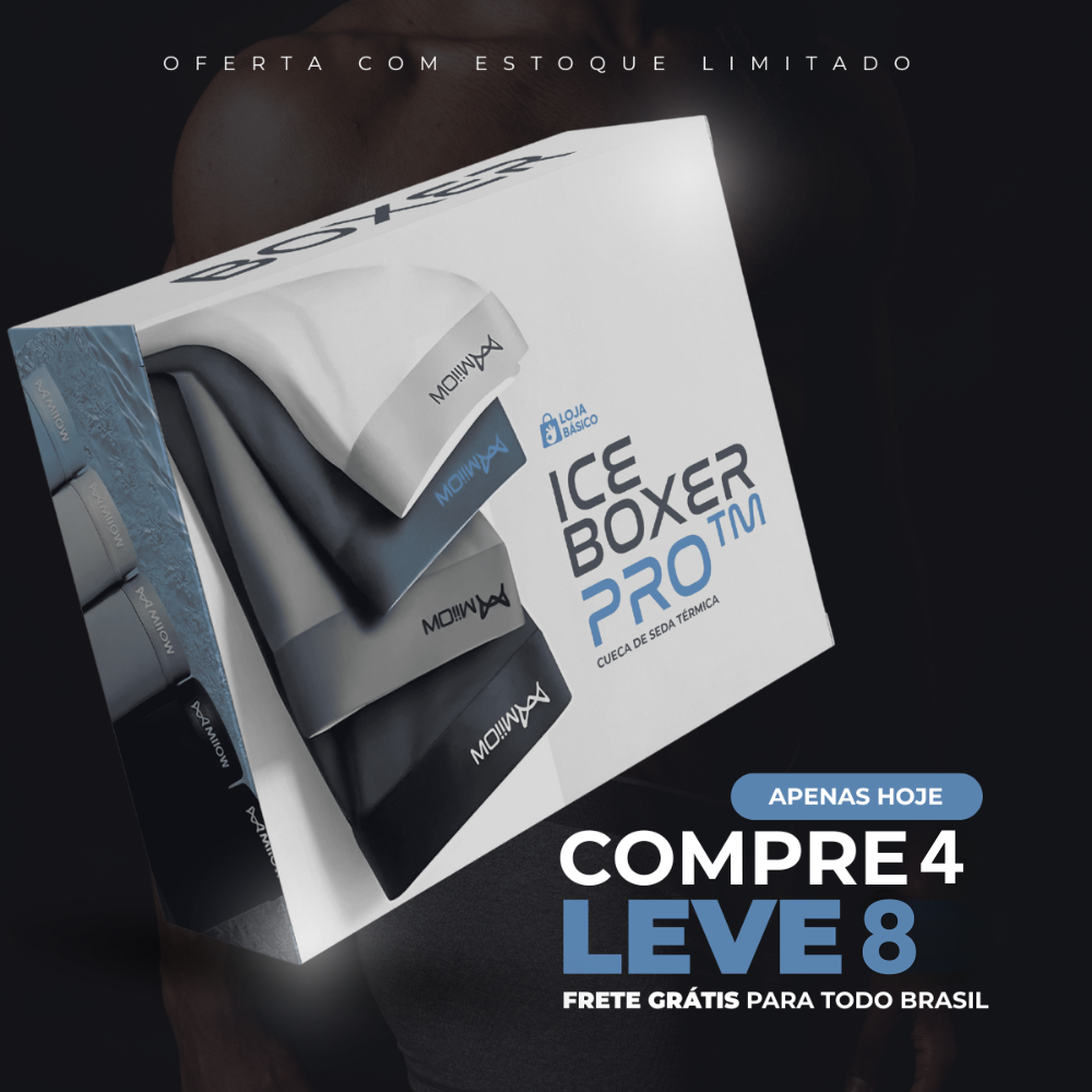 [OFERTA LIMITADA] Combo Cueca Ice Boxer Seda Gelo - Compre 4 Leve 8