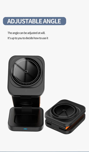 30W 3 em 1 Estação de carregamento dobrável Suporte de carregador sem fio magnético rápido para iPhone 15 14 13 12 Apple Watch 8 7 6 Airpods Pro