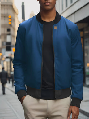 2024 primavera e outono nova gola de beisebol curto solto cor sólida jaqueta masculina negócios casual casaco fino tendência