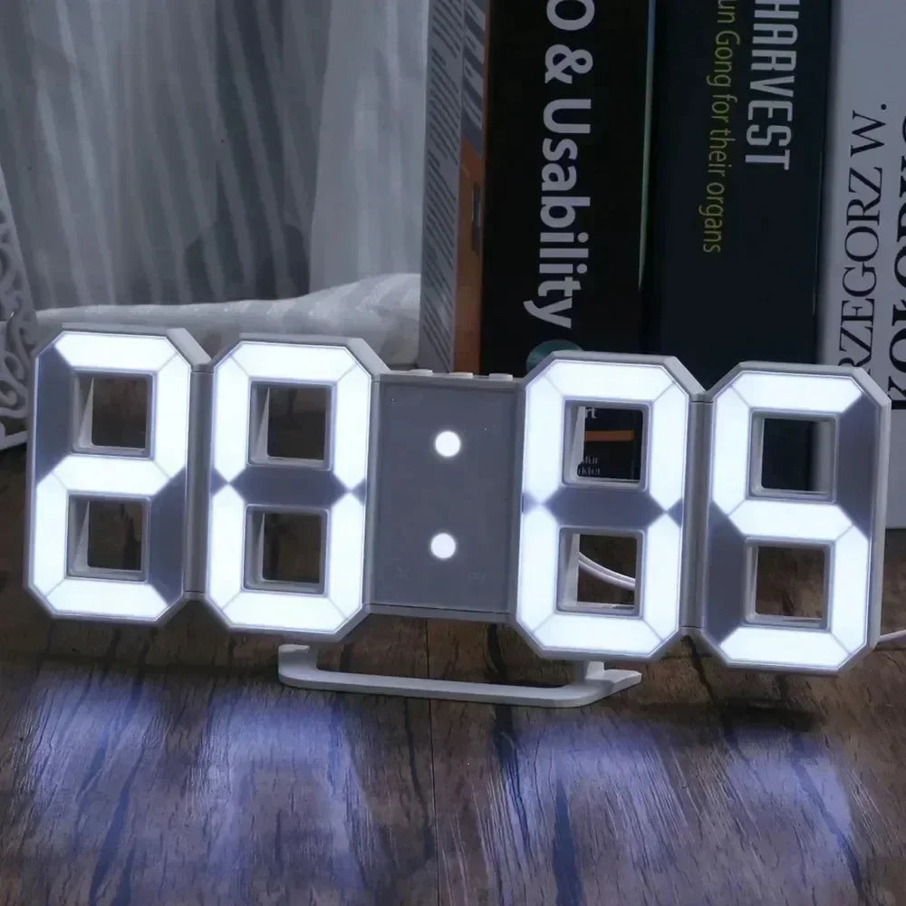 Relógio de parede digital com alarme eletrônico, Relógios de mesa Decoração para casa moderna, Decoração do quarto, Interior LED Relógios de mesa