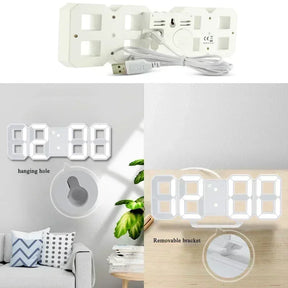 Relógio de parede digital com alarme eletrônico, Relógios de mesa Decoração para casa moderna, Decoração do quarto, Interior LED Relógios de mesa