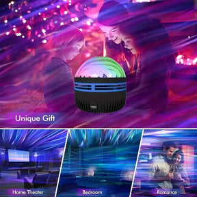 Usb led night light céu estrelado lâmpada do projetor aurora dc 5v rgb controle remoto iluminação rotativa para casa festa decoração do quarto